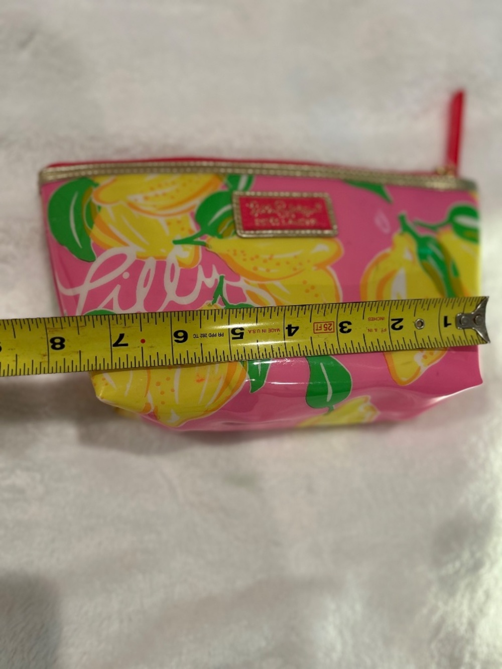 Lilly Pulitzer Estée Lauder Pink with Yellow Lemons Cosmetic Makeup Bag - Picture 6 of 6